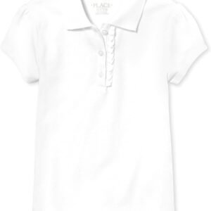 The Children's Place Girls' Short Sleeve Ruffle Pique Polo