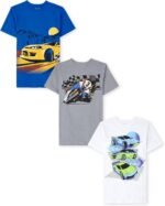 The Children's Place Boys' Vehicle Short Sleeve Graphic T-Shirts,multipacks