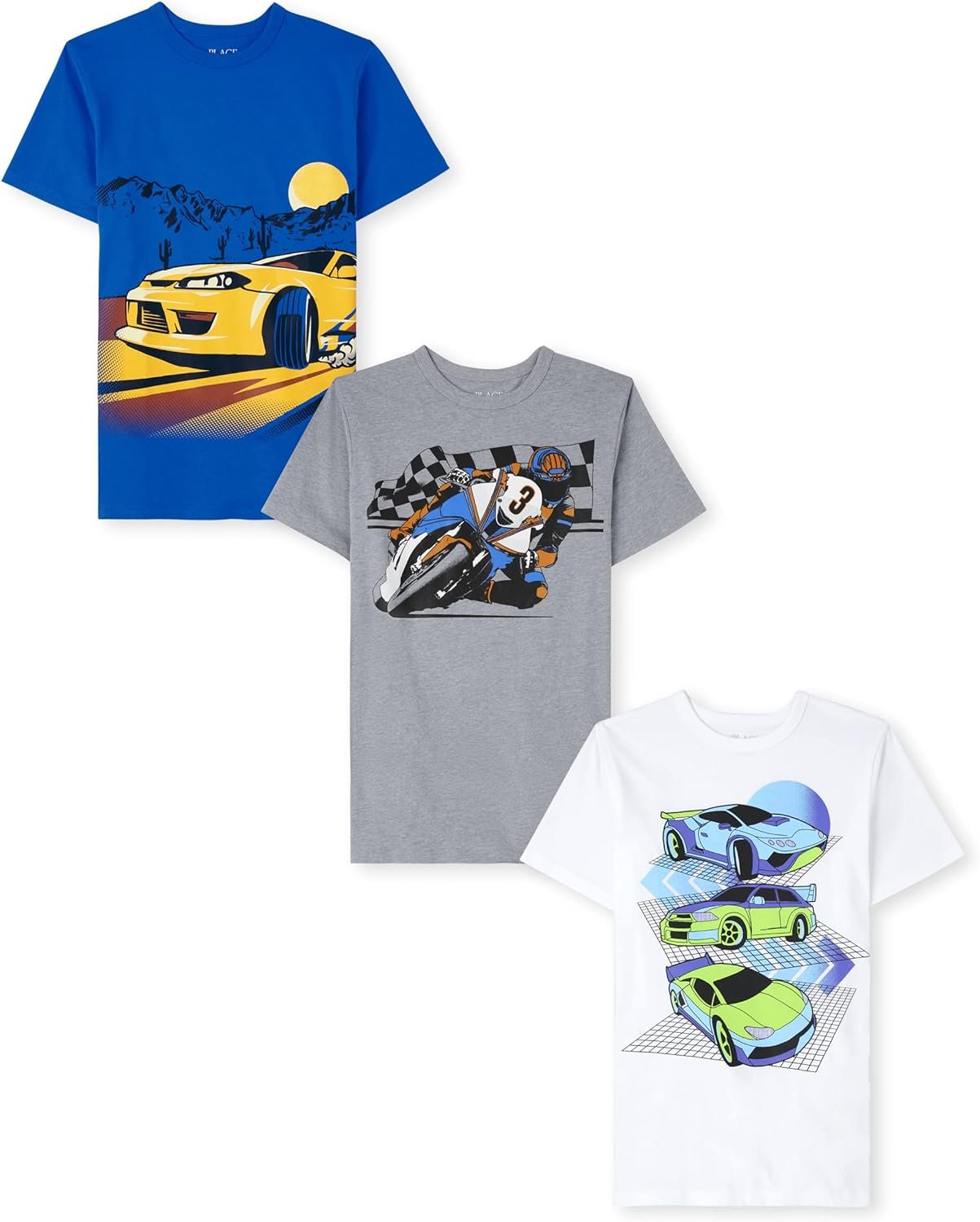 71ECA-wG8wL._AC_SL1500_.jpg The Children's Place Boys' Vehicle Short Sleeve Graphic T-Shirts,multipacks - Image 1