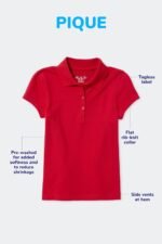 The Children's Place Girls' Short Sleeve Ruffle Pique Polo - Image 4