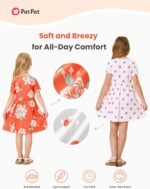 PATPAT Toddler Girl Floral Skater Multipack Dresses 3-Pack Polka Dots Short Sleeve Priness A-line Dress - Image 3