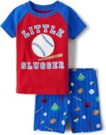 The Children's Place Baby Boys' and Newborn Snug Fit 100% Cotton Sleeve Top and Shorts 2 Piece Pajama Set