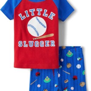 The Children's Place Baby Boys' and Newborn Snug Fit 100% Cotton Sleeve Top and Shorts 2 Piece Pajama Set