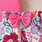 Toddler Baby Girls Clothes Cute Cap Sleeve T-Shirt + Floral Printed 2pcs Summer Shorts Set For Girls - Image 4