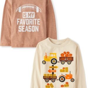 The Children's Place Baby Boys' and Toddler All Holidays Long Sleeve Graphic T-Shirts,multipacks