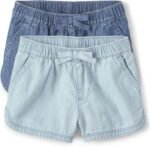 The Children's Place and Toddler Chambray Pull on Shorts - Image 2