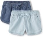 The Children's Place and Toddler Chambray Pull on Shorts
