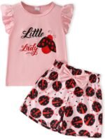 Toddler Kid Girl Clothes Classic Casual Letter Printed Soft Breathable Top Shorts 2PC Summer Outfit Set