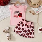 Toddler Kid Girl Clothes Classic Casual Letter Printed Soft Breathable Top Shorts 2PC Summer Outfit Set - Image 3