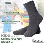 DoSmart Children's Winter Warm Wool Solid Color Socks Kids Boy Girls Hiking Thermal Boot Crew Socks 6 Pairs - Image 4