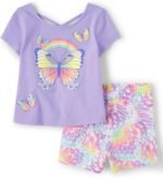 The Children's Place Baby Girls' And Toddler Short Sleeve Top and Shorts 2-piece Set